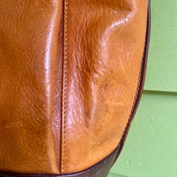 Vintage Large Mario Orlandi Italian Leather Bucket Bag Made In Italy - Picture 7 of 7
